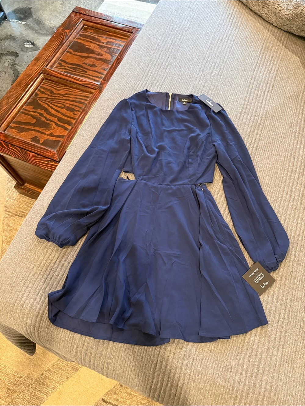 Lulu's Navy Long-Sleeve Dress
